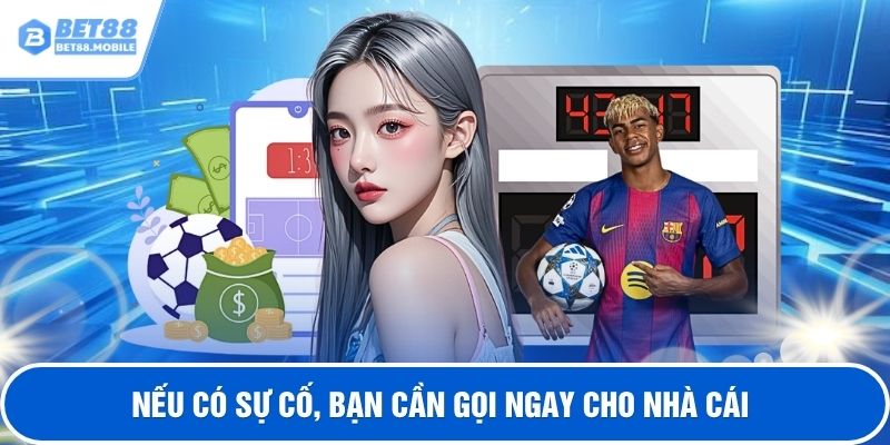 Nếu có sự cố, bạn cần gọi ngay cho nhà cái